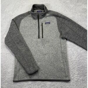 Patagonia Better Sweater Mens Medium Two Tone Gray Fleece 1/4 Zip Pullover